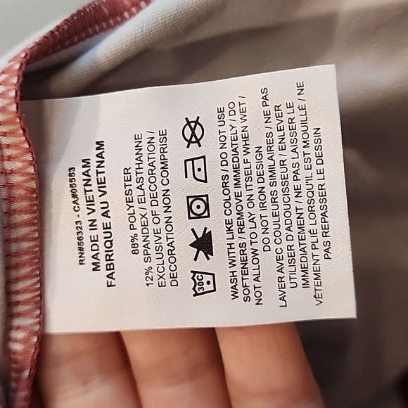 Nike Dri-FIT Brick Red Floral Strappy Back Slim Fit Shirt - Picture 8 of 9